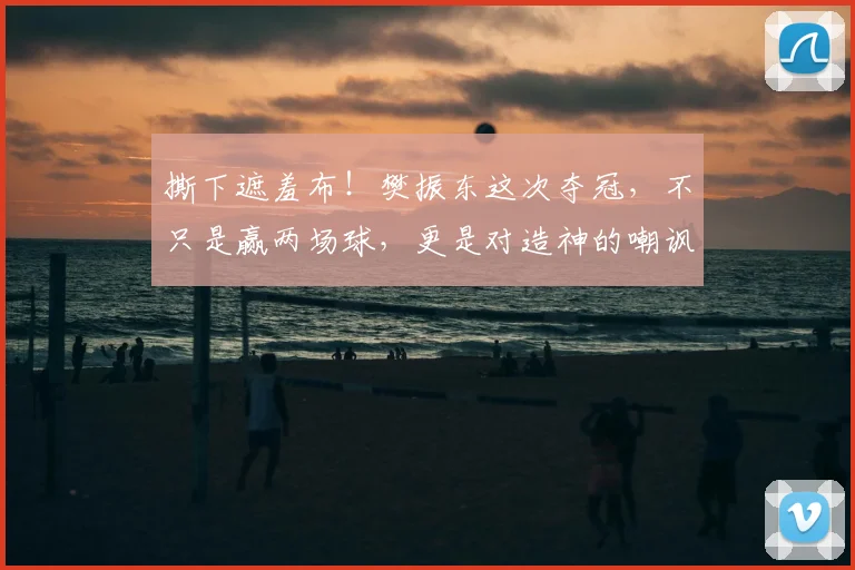 撕下遮羞布!樊振东这次夺冠,不只是赢两场球,更是对造神的嘲讽